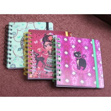 Double Spiral Hard Cover Notebooks with Elastic Band